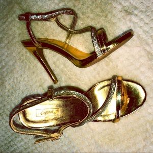 3 inch Gold and Silver Embedded Heels